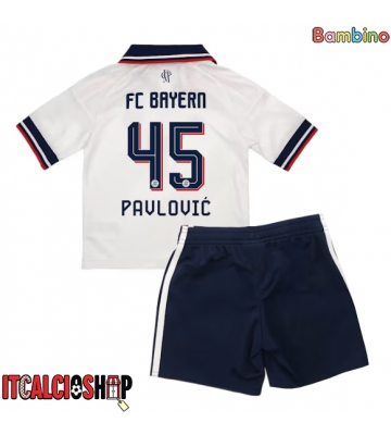 Bayern Munich Aleksandar Pavlovic #45 Seconda Maglia Bambino 2026-27 Manica Corta (+ Pantaloni corti)